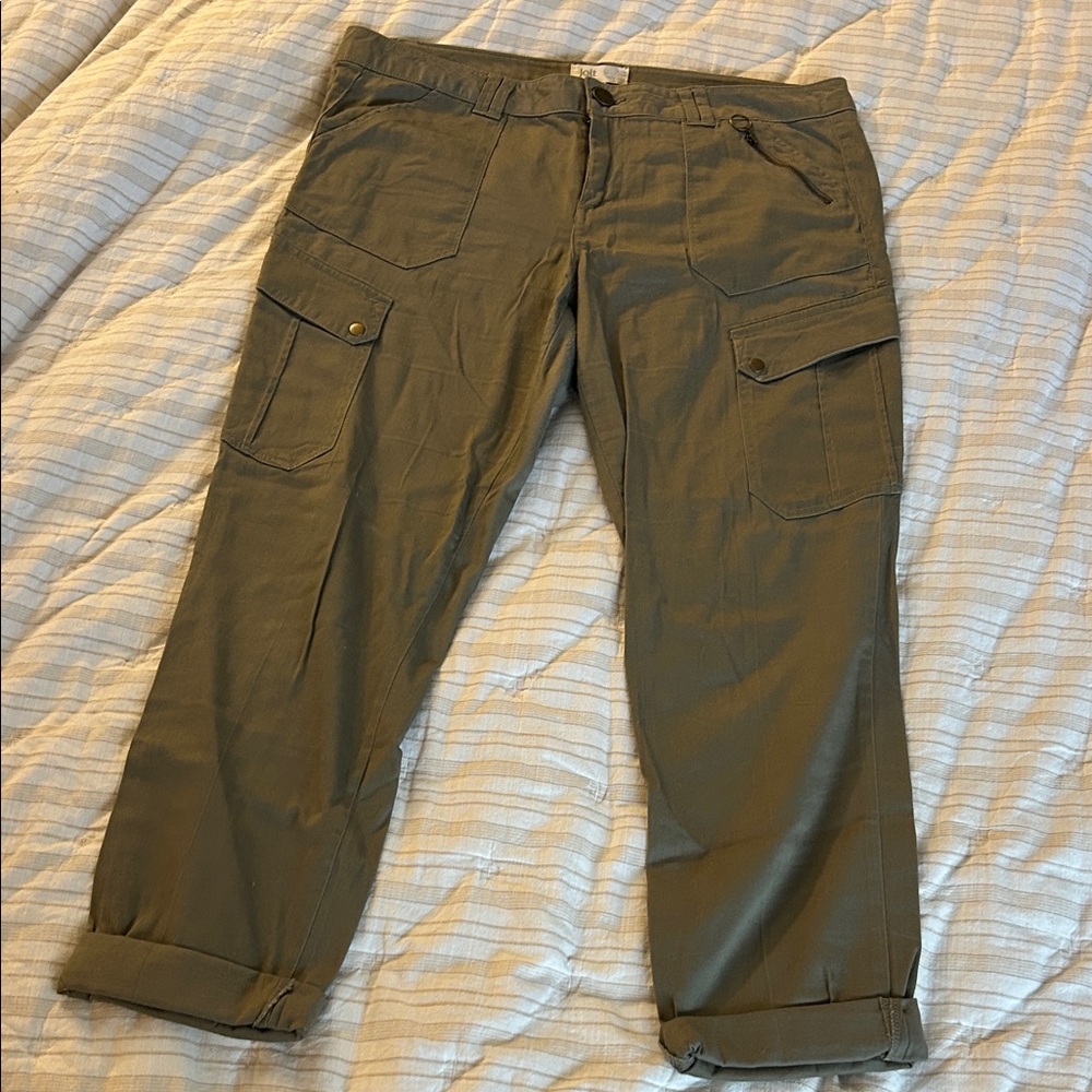 Jolt Khaki cuffed Cargo/Trousers - Sz 13